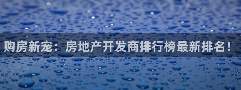 新宝5源码：购房新宠：房地产开发商排行榜最新排名！