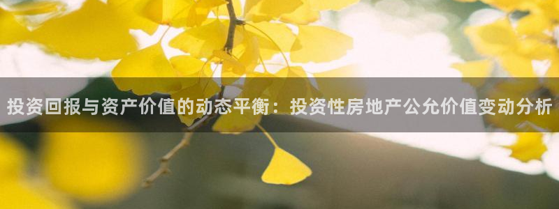 新宝5登录入口网址：投资回报与资产价值的动态平衡：投资性房地